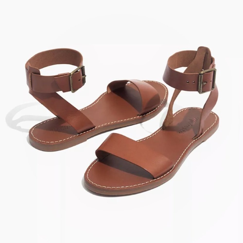 Madewell Brown Leather Ankle-Strap Sandals
